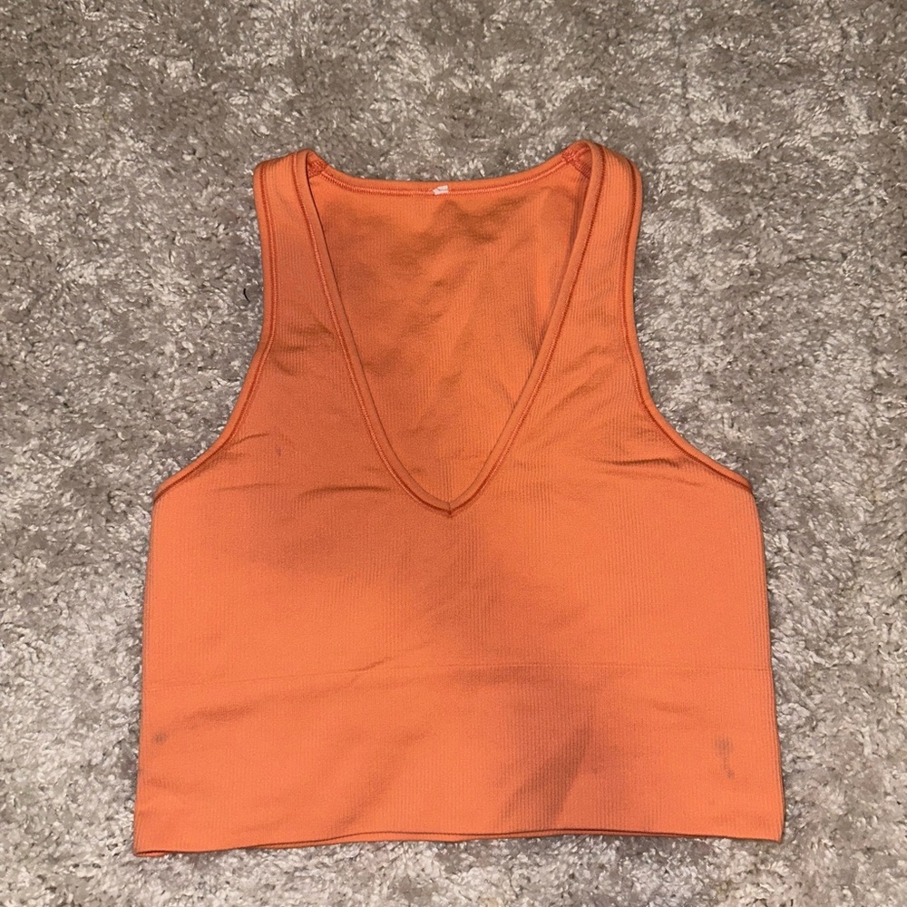 Women's Orange Sleeveless Top